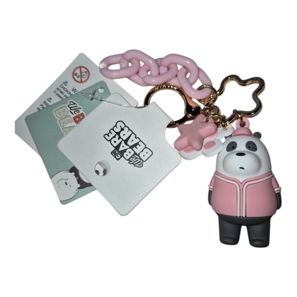 Miniso X We Bare Bears Collection PAN-pan Keychain Wearing Pink Baseball Outfit